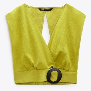 Zara BUCKLED WRAP TOP. Size S. NWT